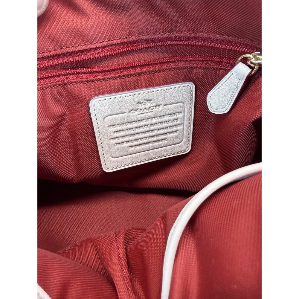 Coach Prince Street Satchel Handbag, 35159, Saddle Chalk W/ Red Highlights - Picture 3 of 10